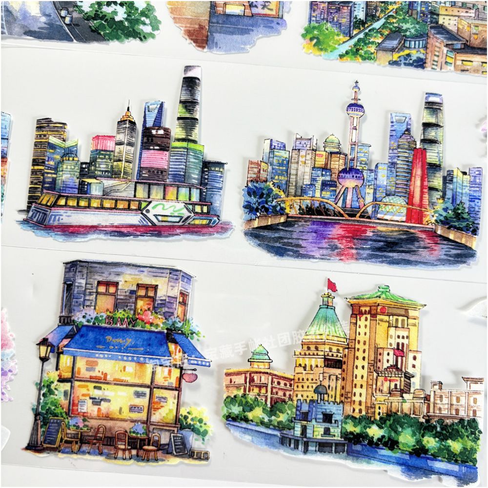 Urban series ancient style PET tape 7cm 1m image 1