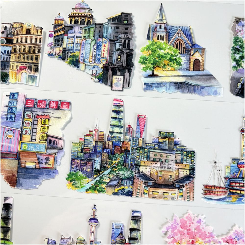 Urban series ancient style PET tape 7cm 1m image 2