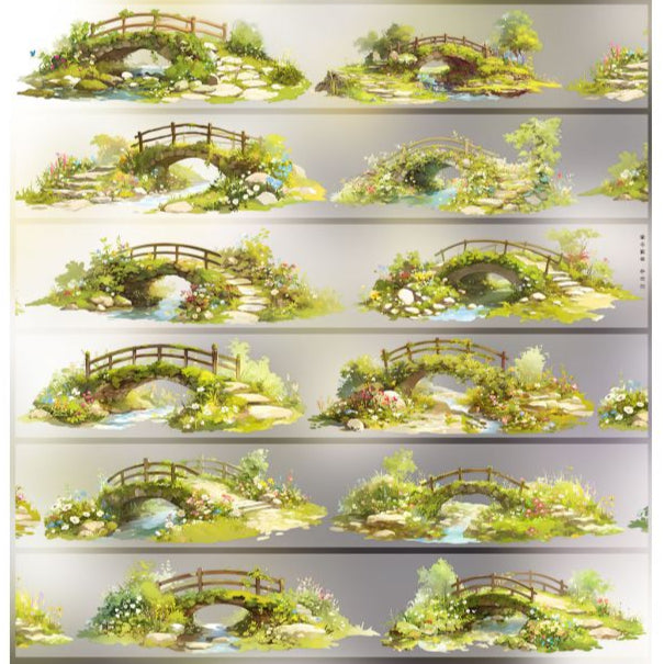 Summer spring grass landscape PET tape 7 Style