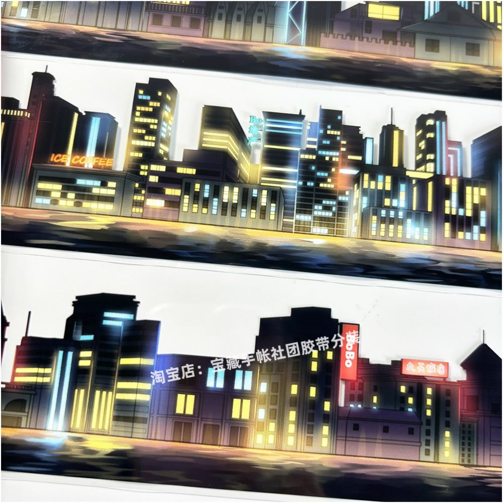 Night City ancient style PET Tape 6cm 1m image 3