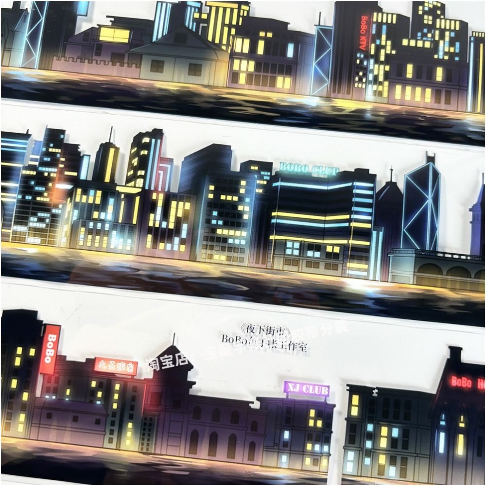 Night City ancient style PET Tape 6cm 1m image 7