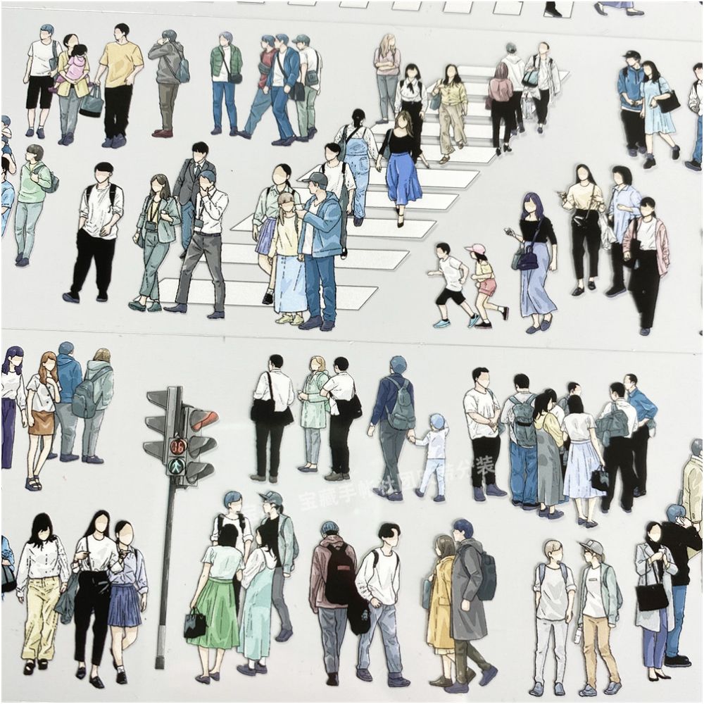 Sea of people series character PET Tape 6cm 1m image 3