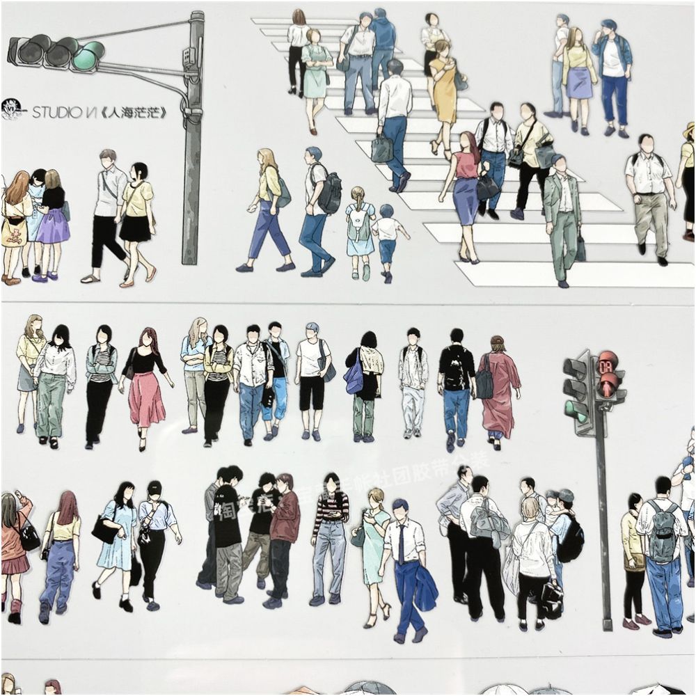 Sea of people series character PET Tape 6cm 1m image 4