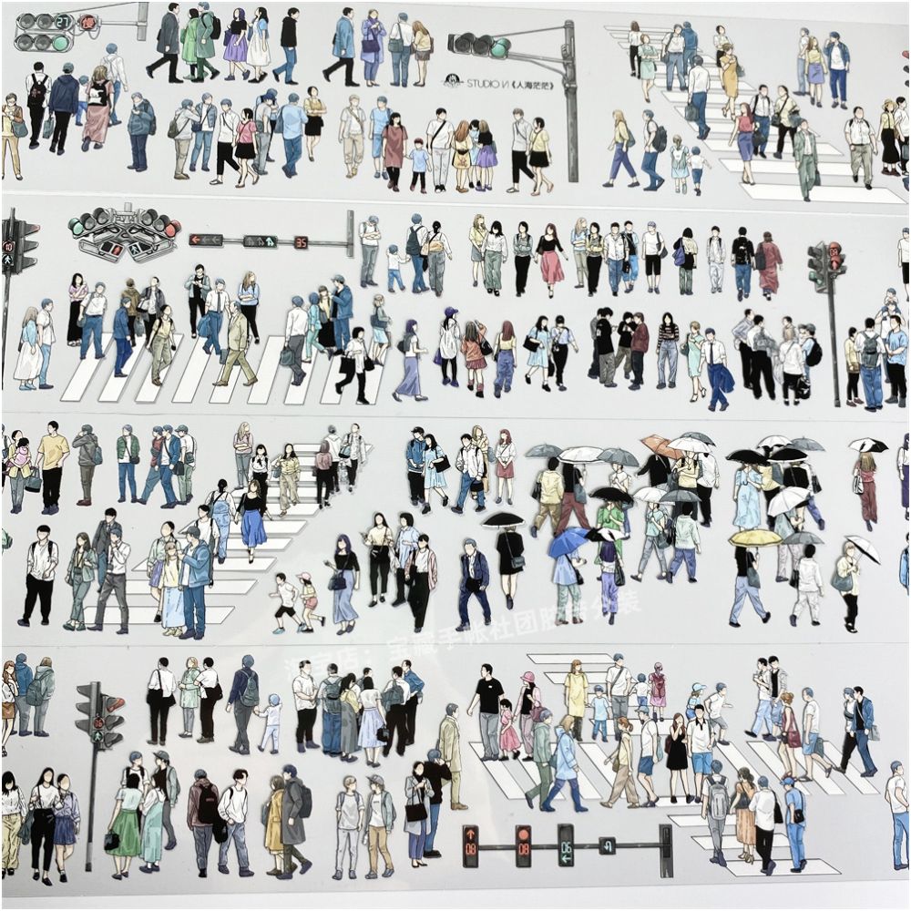 Sea of people series character PET Tape 6cm 1m image 5
