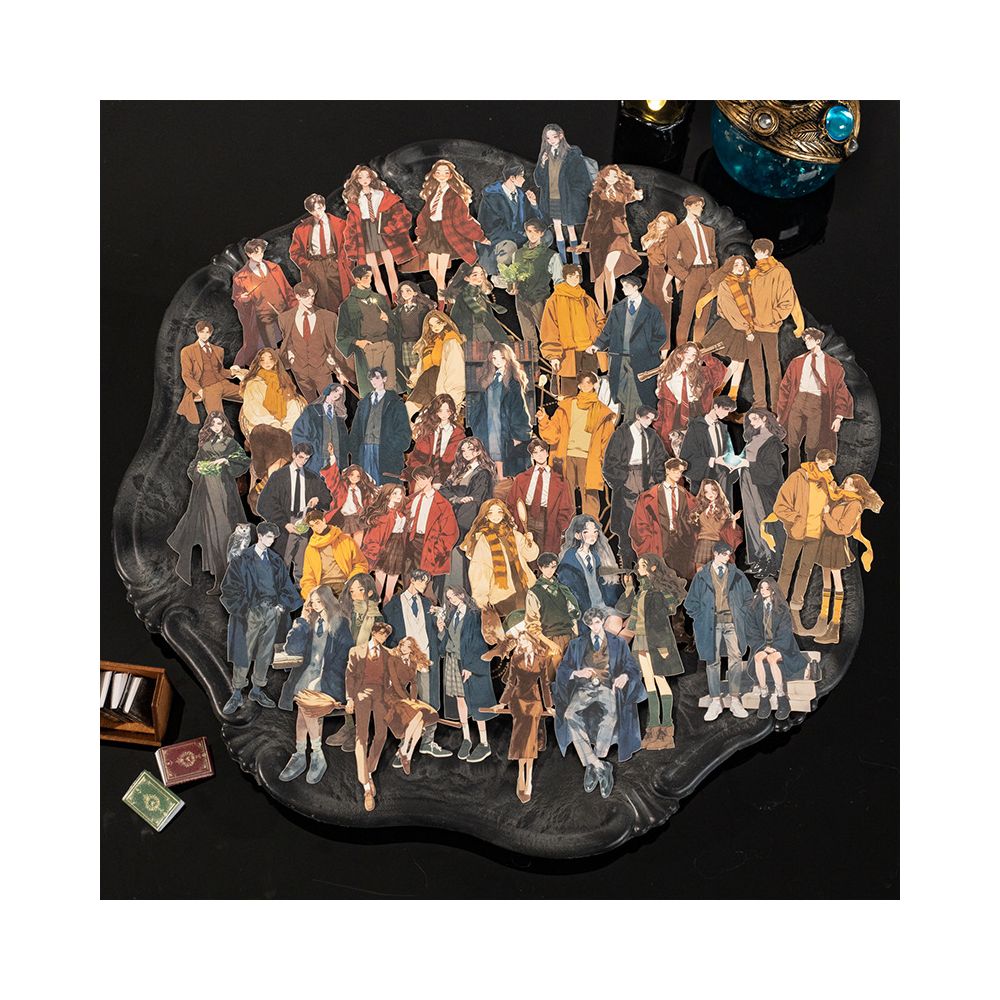 Magic Academy Fashion Series Character Paper Stickers 6 Types 15 Pcs image 2
