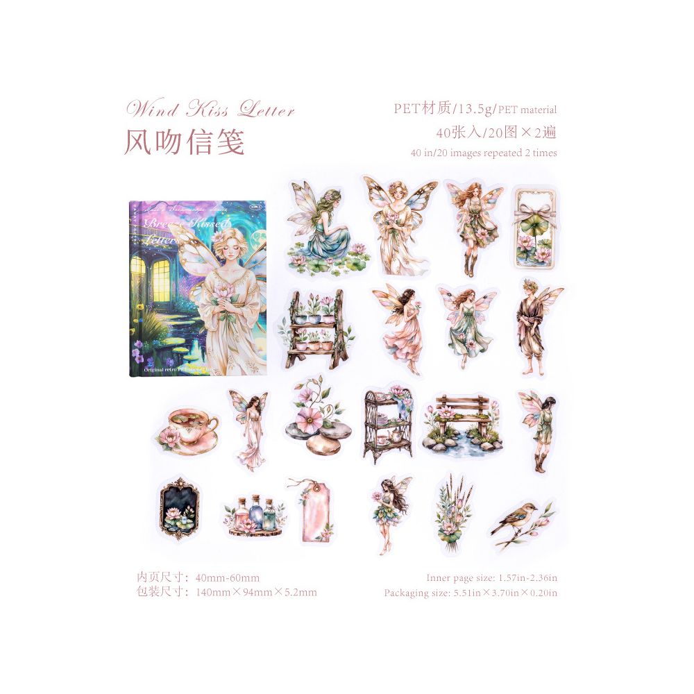 Fantasy Fairy Series PET Stickers 6 Styles 40 Pcs
