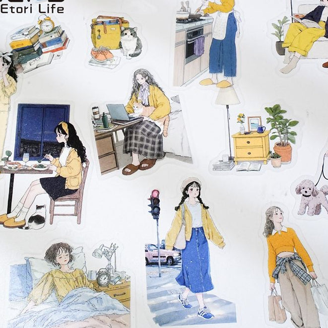 Workplace Life Character PET Stickers 15 Pcs 6 Styles image 2