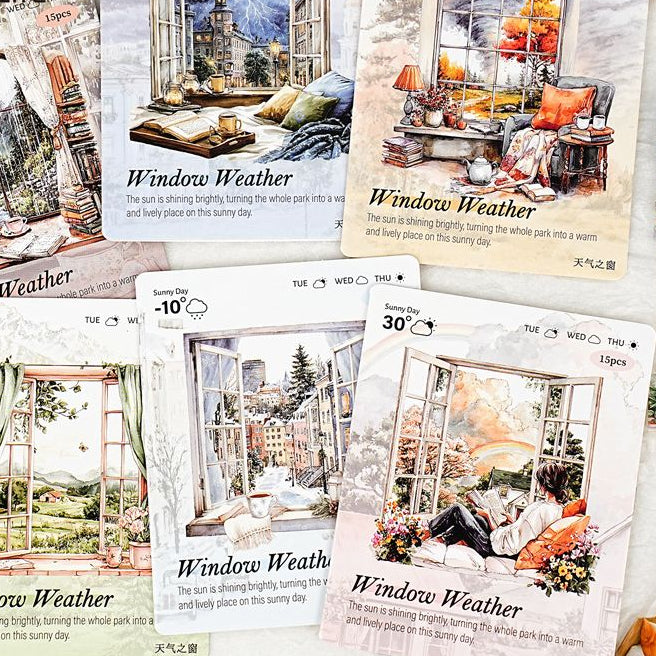 Weather Window Series PET Stickers 6 Styles 15 Pcs image 0