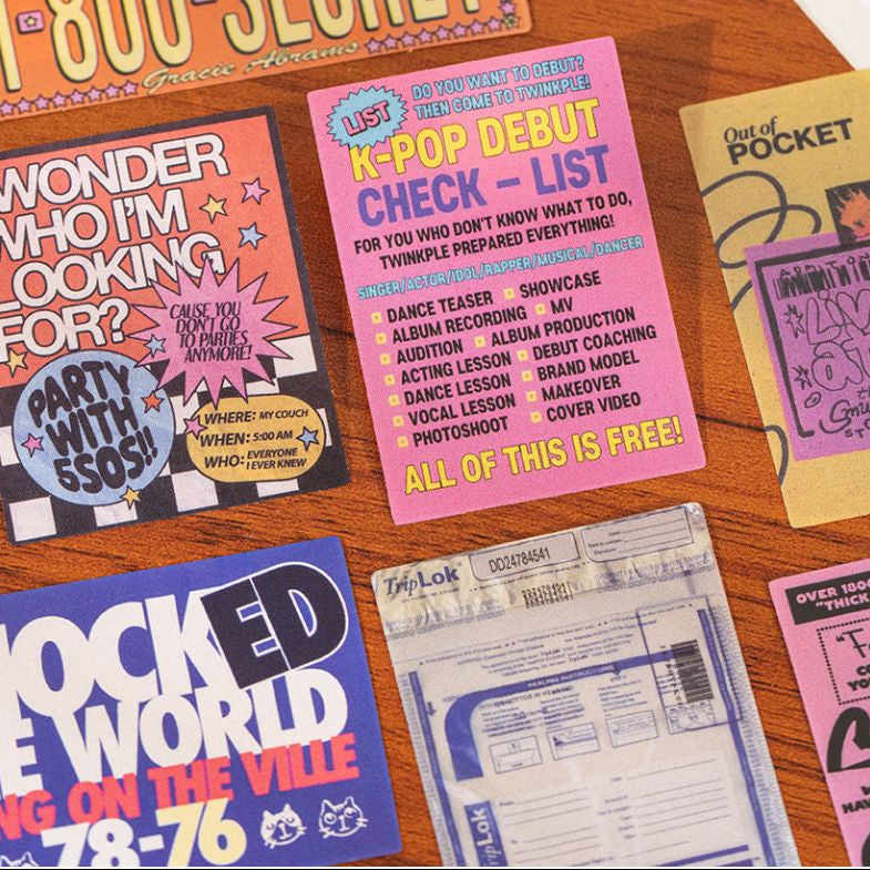 Retro Paper Sticker Pack 30 pieces 4 styles image 0