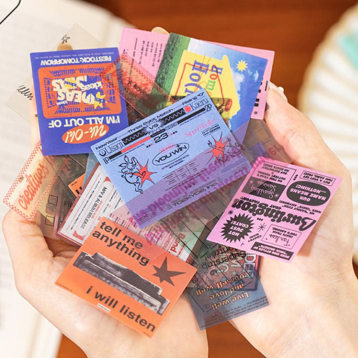 Retro Paper Sticker Pack 30 pieces 4 styles image 2