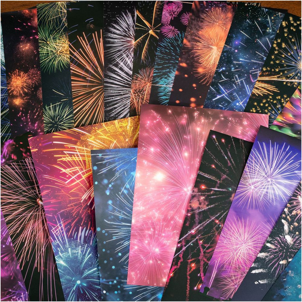 Creative fireworks theme material paper 14cm 20cm 4 Styles image 1