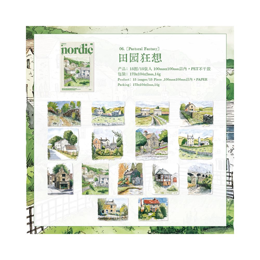 Landscape Series Four Seasons PET Stickers 15 Sheets 6 Types image 6
