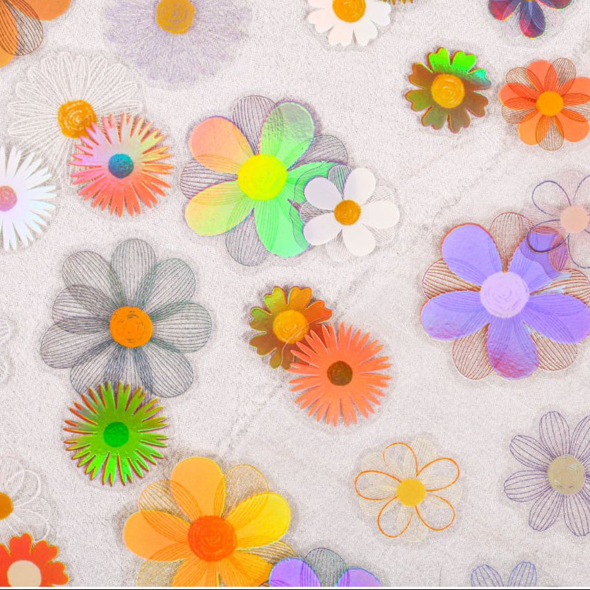 Retro Story Flower Series Sticker Pack 5 Styles 20 Pcs image 0