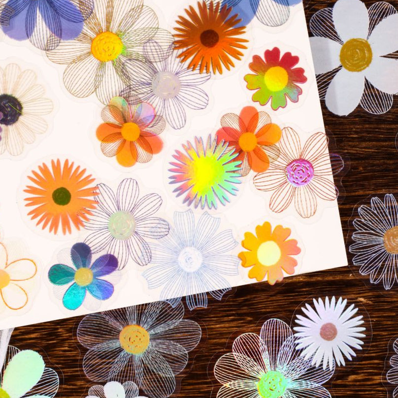 Retro Story Flower Series Sticker Pack 5 Styles 20 Pcs image 2