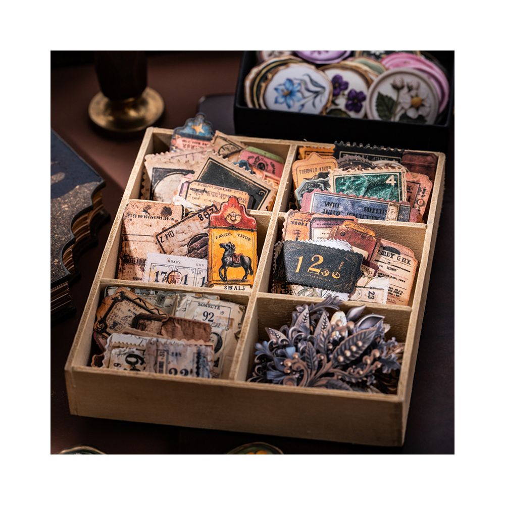 Little Black Box Series Paper Label Stickers 4 Types 100 Pcs image 2