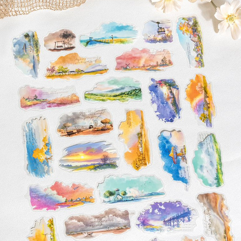 Cloud Scenery Series PET Stickers 6 Types 10 Pcs image 0