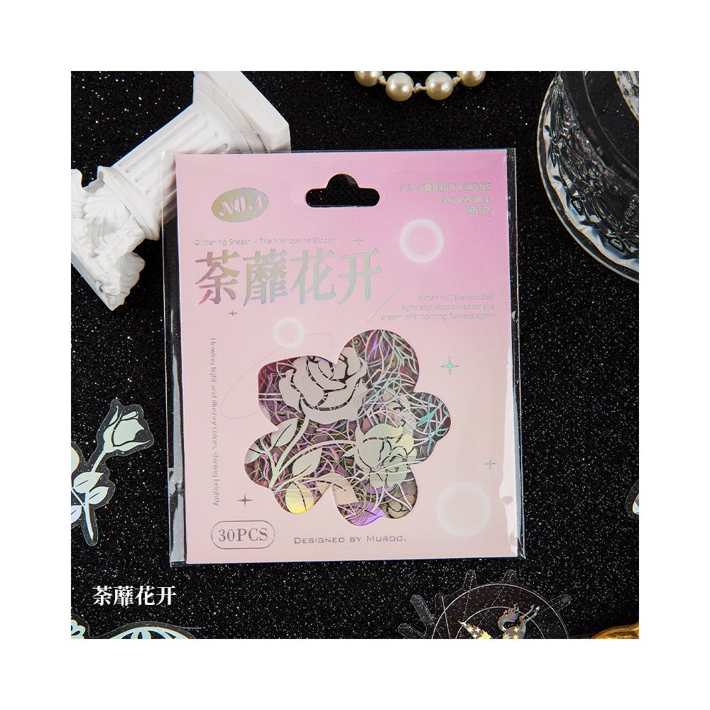 Light series hollow laser PET Stickers 30 sheets 4 styles image 6