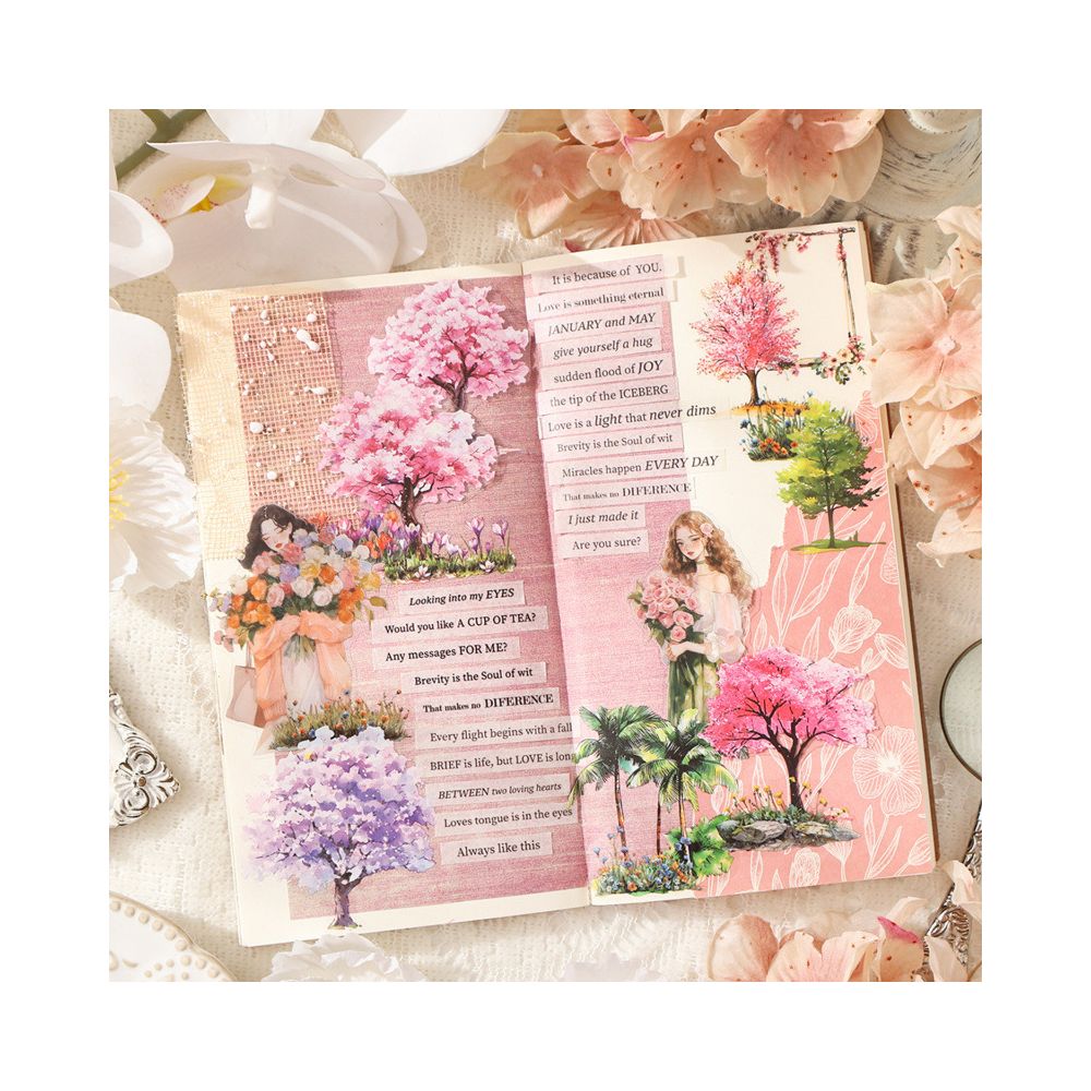 Four Seasons Nature trees PET Stickers 4 Types 6 Pcs image 3