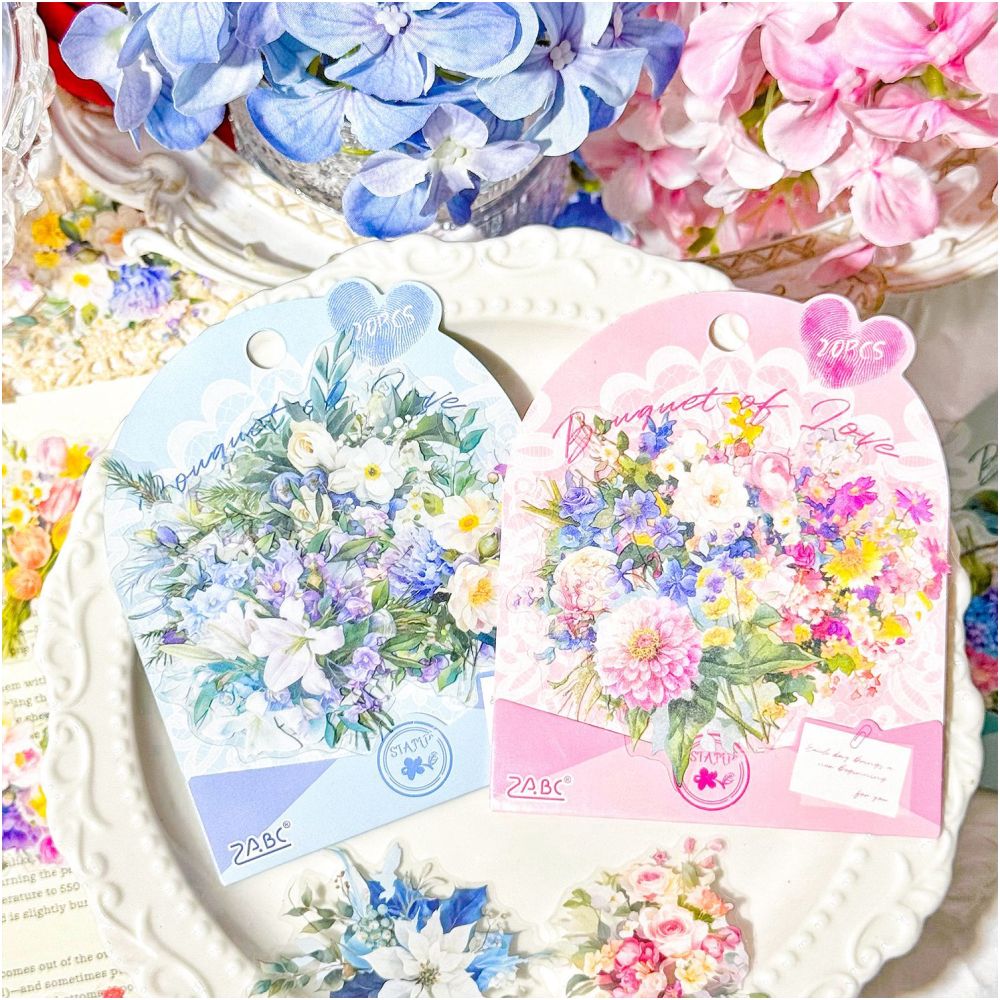 Bouquet Love Series PET Stickers 6 Types 20 Pcs image 2