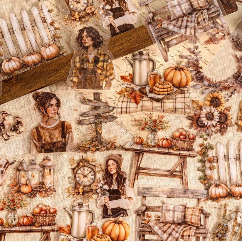 Autumn Life Series PET Stickers 6 Styles 30 Pcs image 2