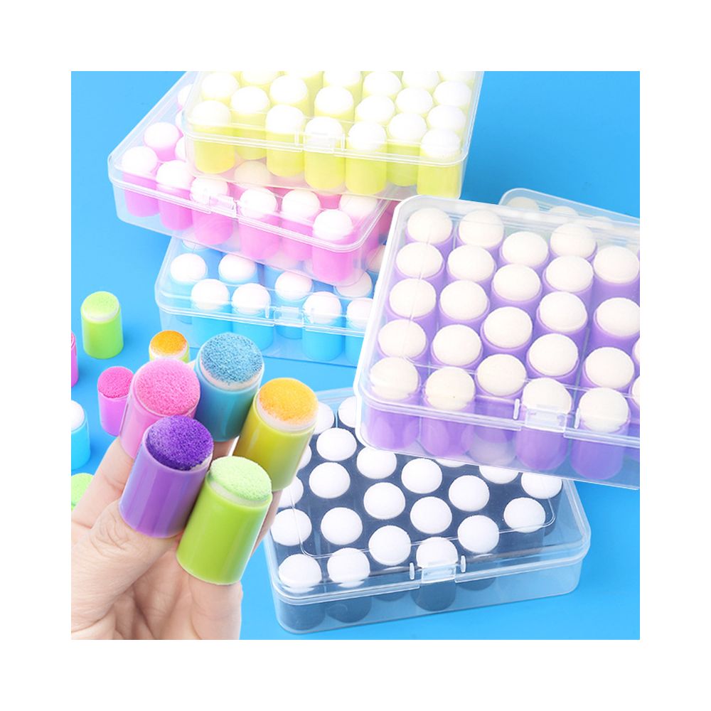 Finger sponge coloring painting press handbook stamp 25 Pcs image 3