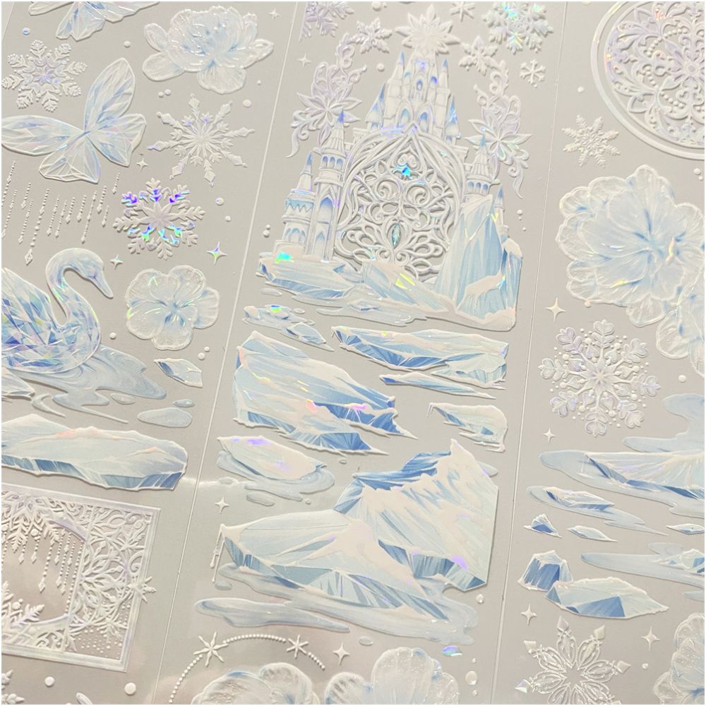 Snow Flower tailless glacier castle PET Tape 6cm 1m image 7