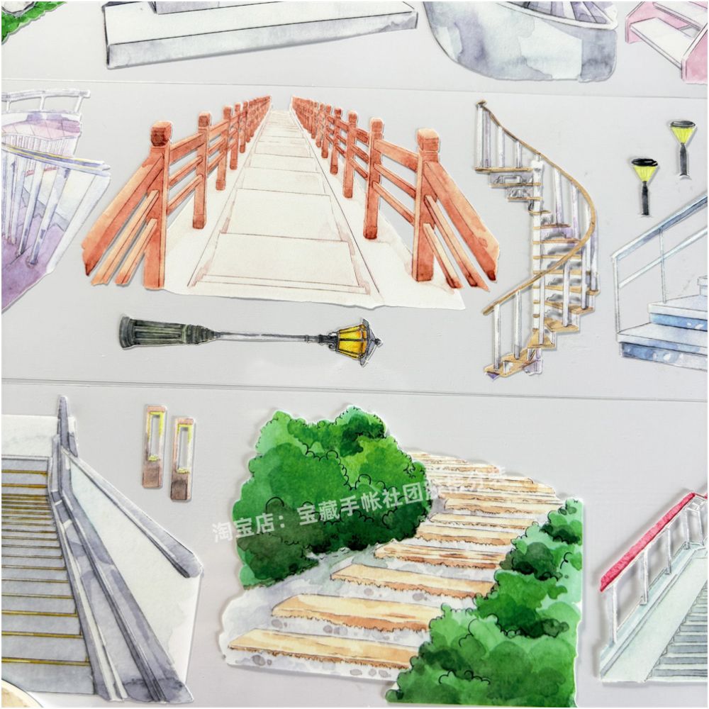 Stairs series ancient style PET Tape 7cm 125cm image 2