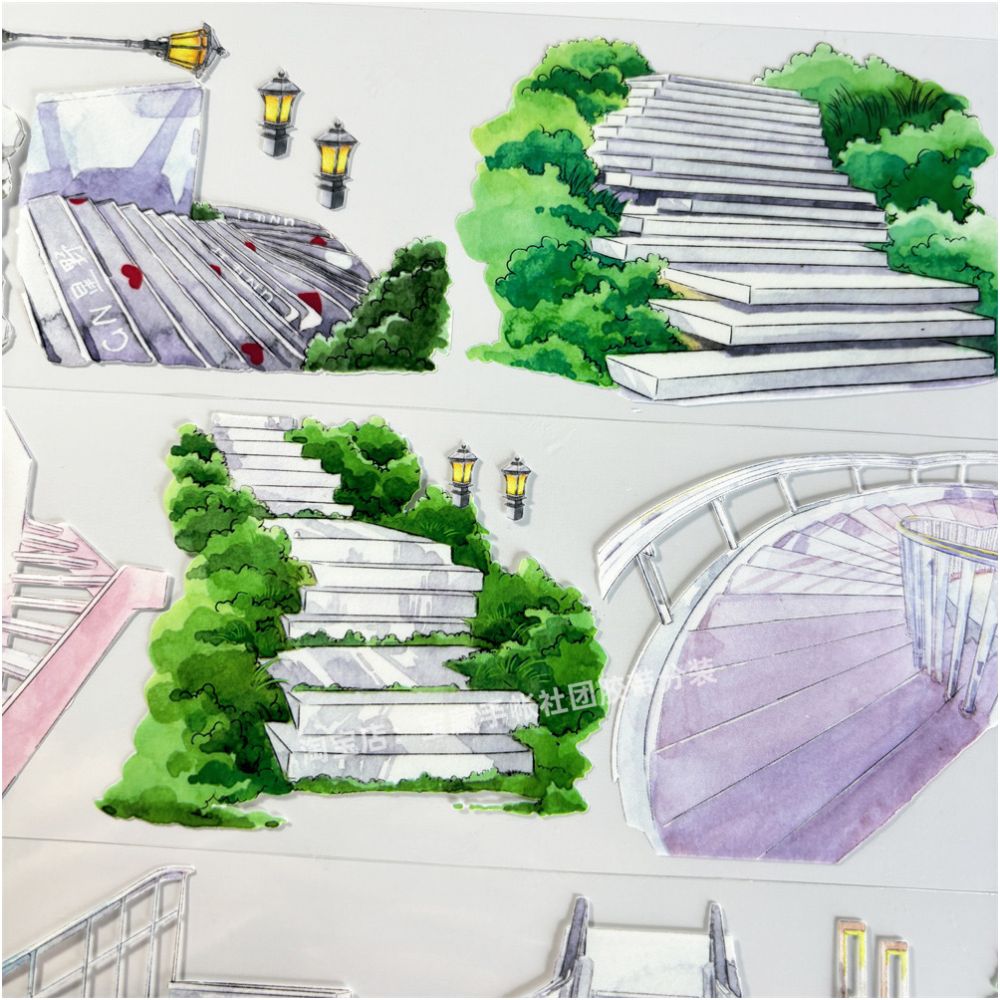 Stairs series ancient style PET Tape 7cm 125cm image 4