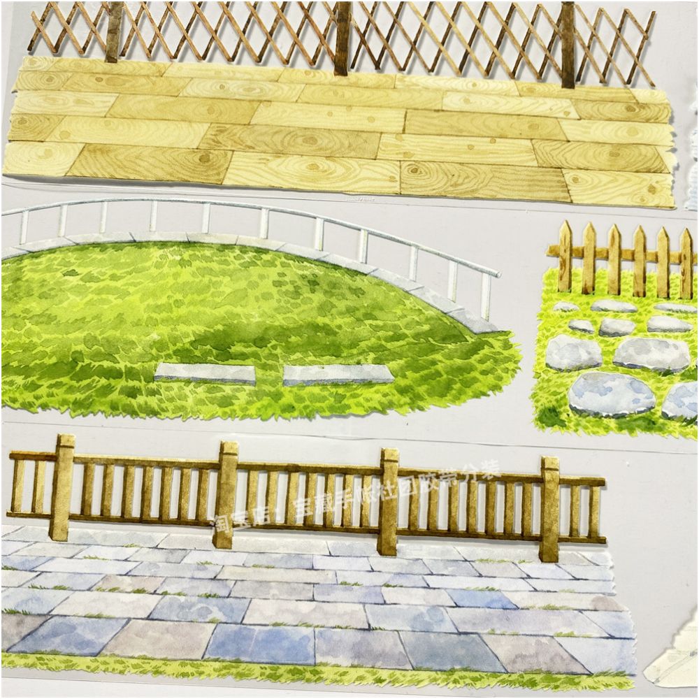 Viewing platform scenery fence grassland PET Tape 6cm 2m image 2