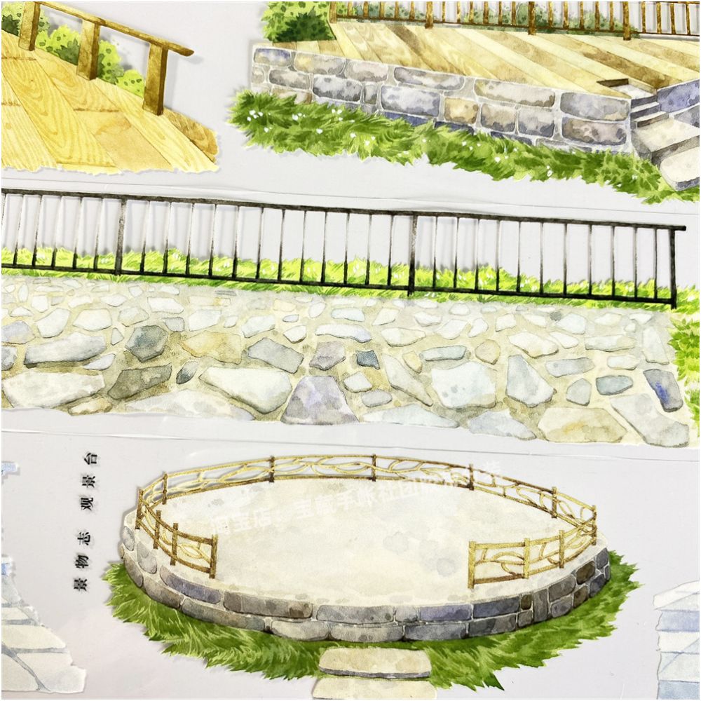 Viewing platform scenery fence grassland PET Tape 6cm 2m image 3