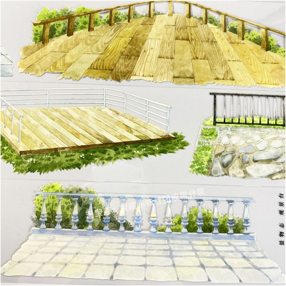 Viewing platform scenery fence grassland PET Tape 6cm 2m image 4