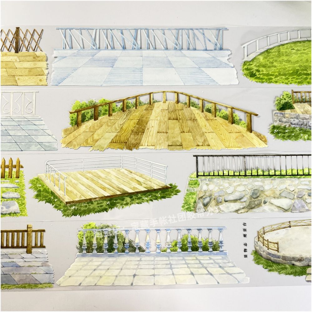 Viewing platform scenery fence grassland PET Tape 6cm 2m image 5