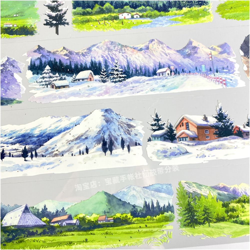 Mountain snow scenery PET Tape 4 8cm 235cm image 3