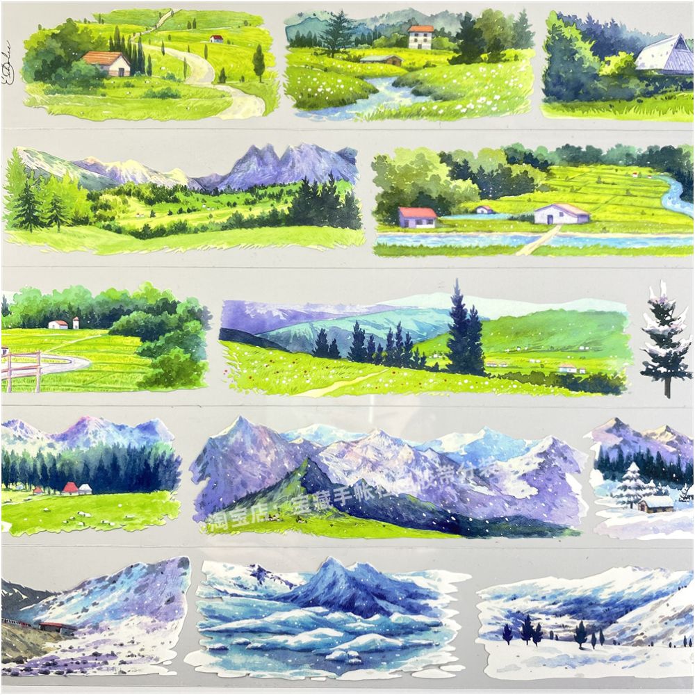 Mountain snow scenery PET Tape 4 8cm 235cm image 5