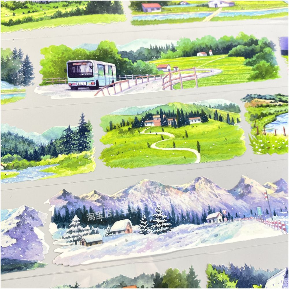 Mountain snow scenery PET Tape 4 8cm 235cm image 0