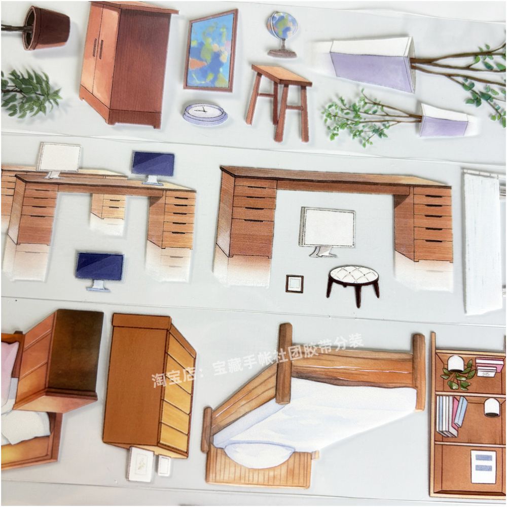 Modern home furniture ancient style PET tape 4 7cm 1m image 2