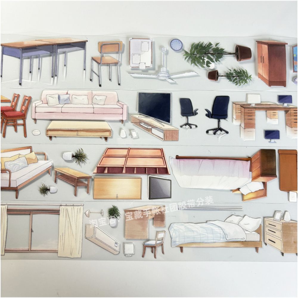 Modern home furniture ancient style PET tape 4 7cm 1m image 5