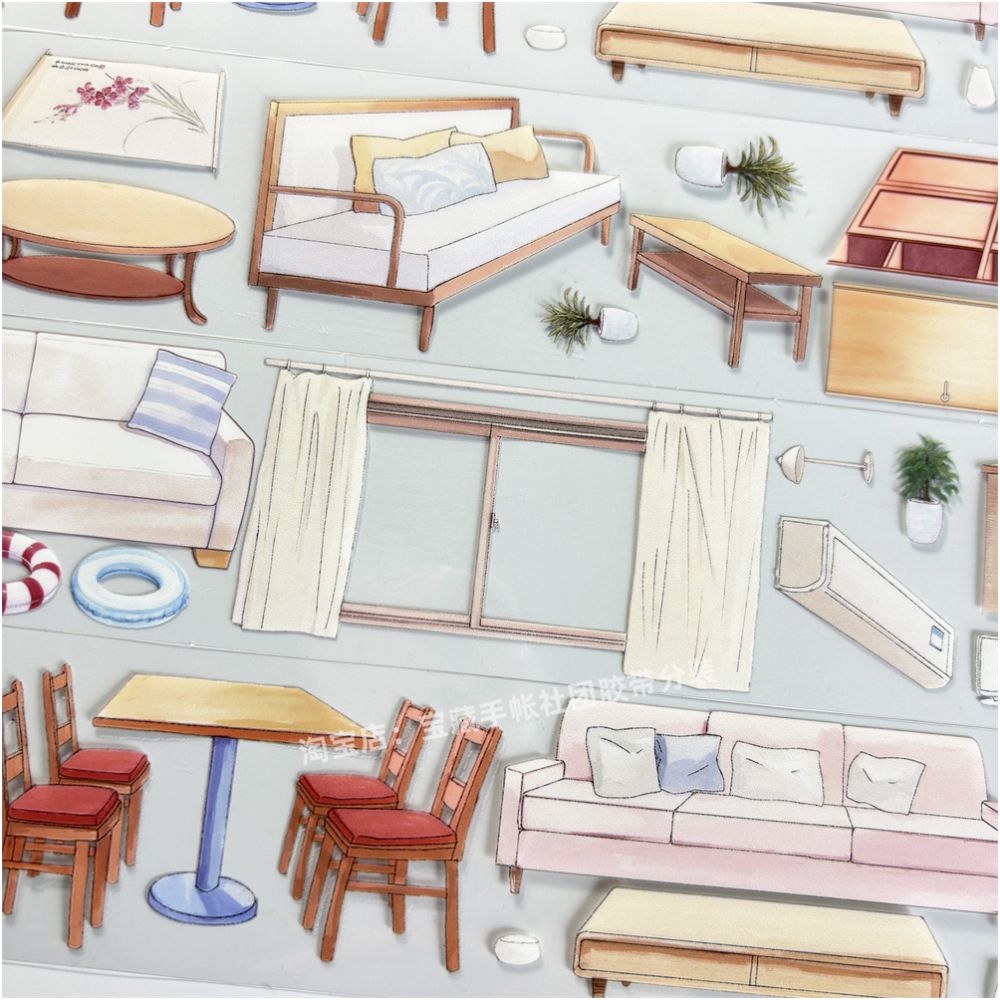 Modern home furniture ancient style PET tape 4 7cm 1m image 7