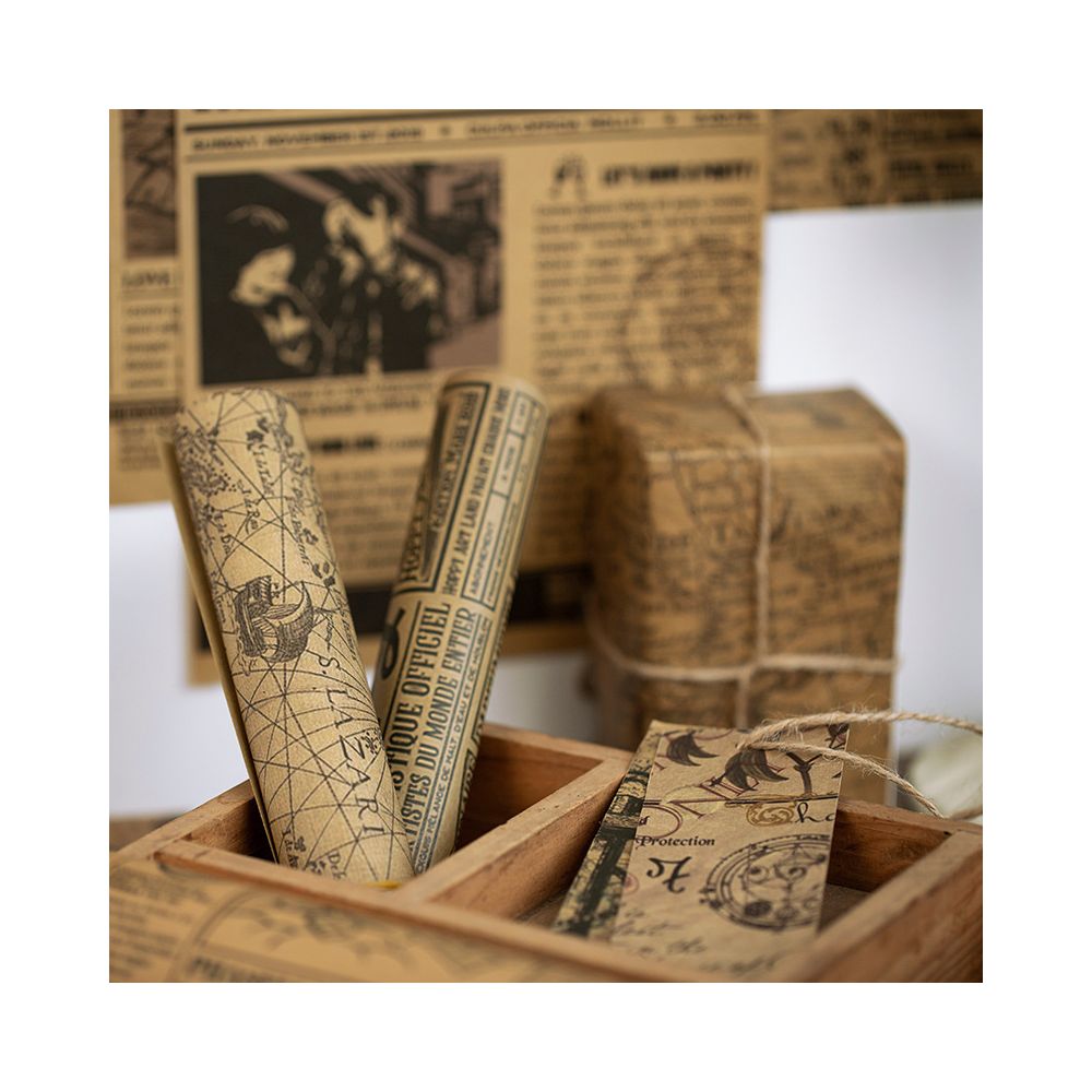 Kraft Retro Style Background Paper 4 Styles 10 Sheets image 2