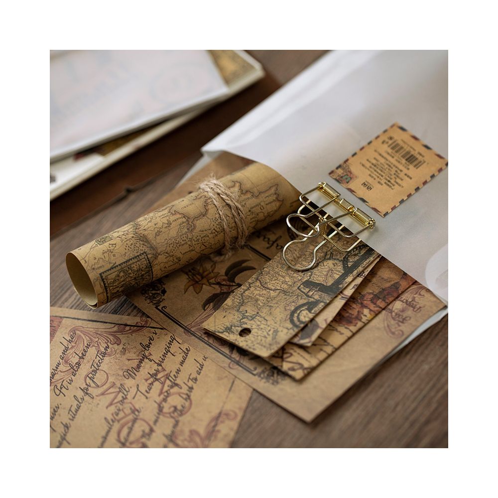 Kraft Retro Style Background Paper 4 Styles 10 Sheets image 3