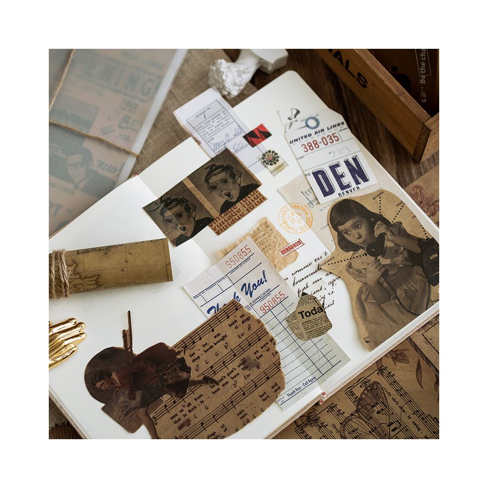 Kraft Retro Style Background Paper 4 Styles 10 Sheets image 4