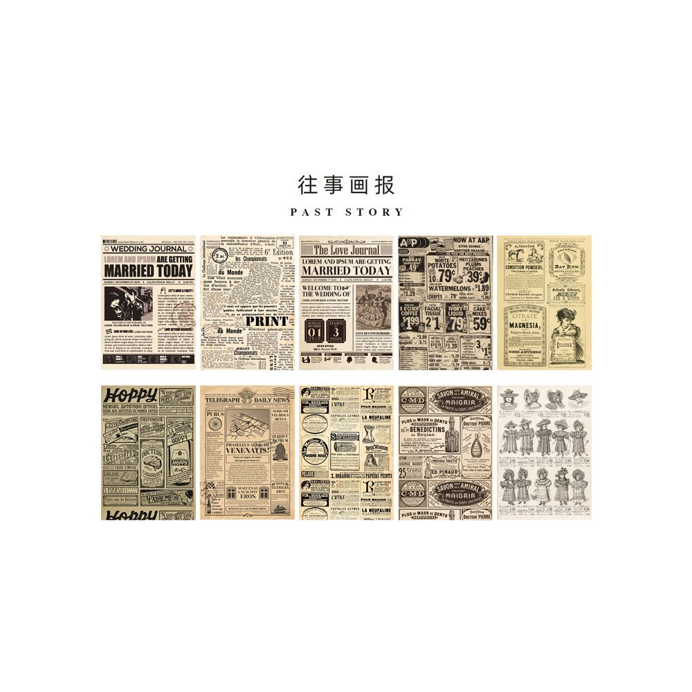 Kraft Retro Style Background Paper 4 Styles 10 Sheets image 7