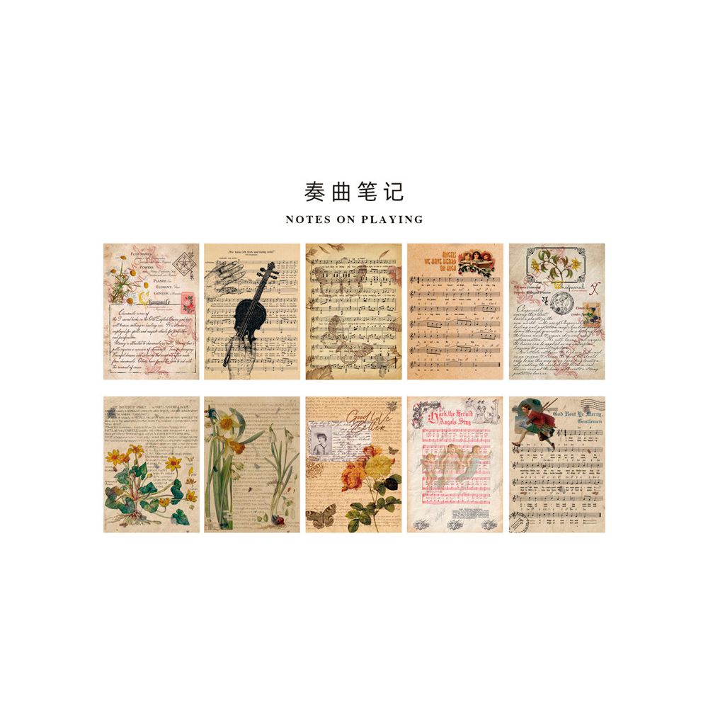 Kraft Retro Style Background Paper 4 Styles 10 Sheets image 9