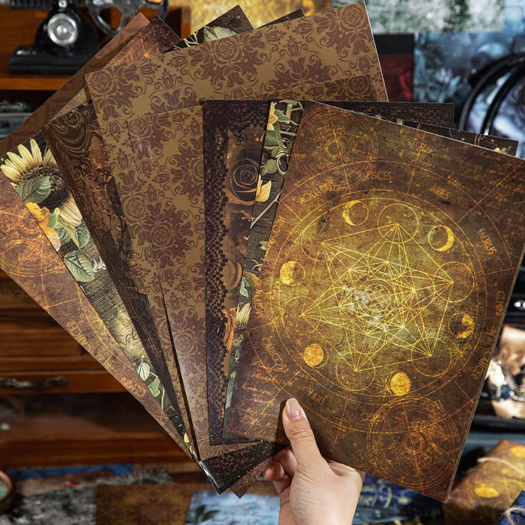 Twilight Legend Large Size Retro Material Paper 4 Types 10 Sheets image 2