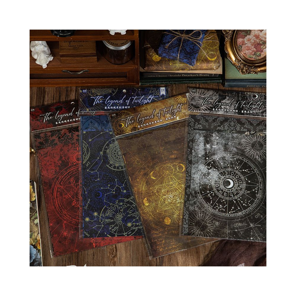 Twilight Legend Large Size Retro Material Paper 4 Types 10 Sheets image 4