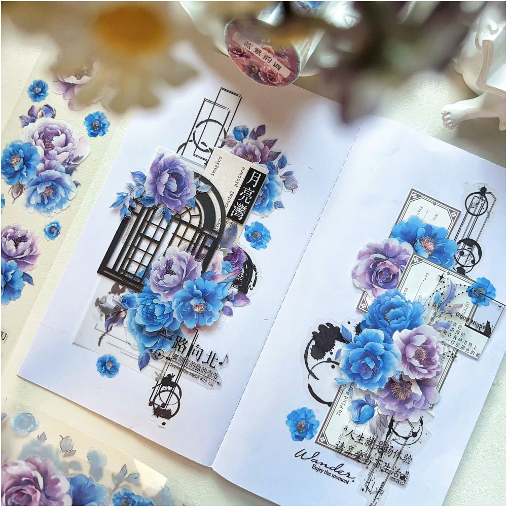 Purple Flower Series PET Tape 6cm 3m image 2