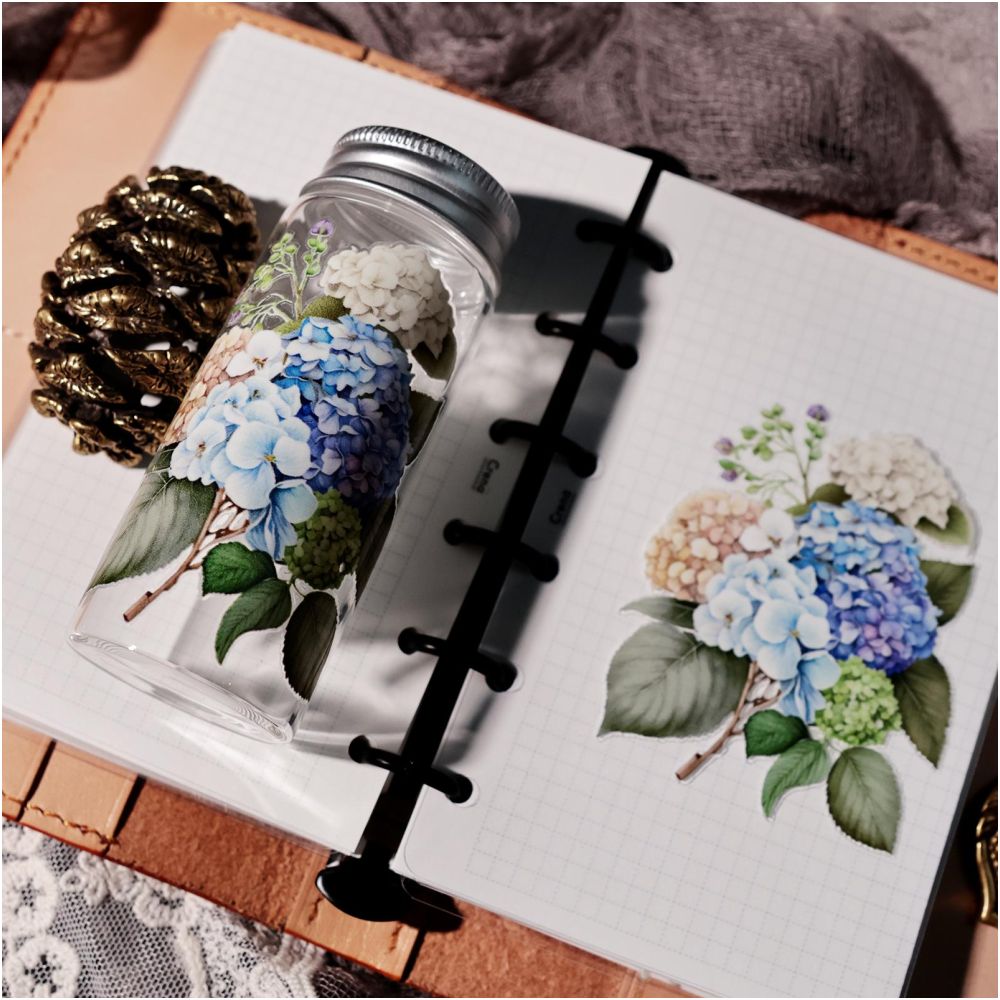 Beautiful mixed colors flowers Transfer Paper Stickers 2 Pcs image 4