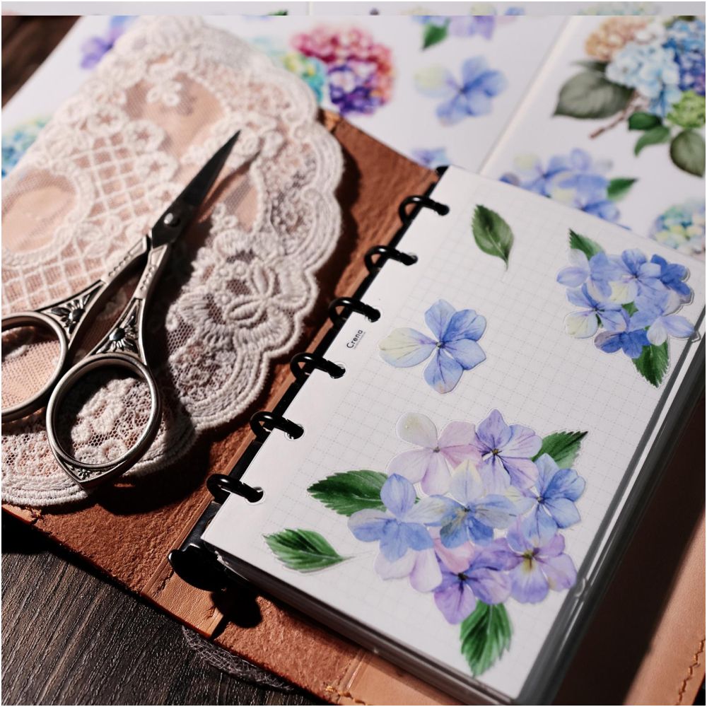 Beautiful mixed colors flowers Transfer Paper Stickers 2 Pcs image 5