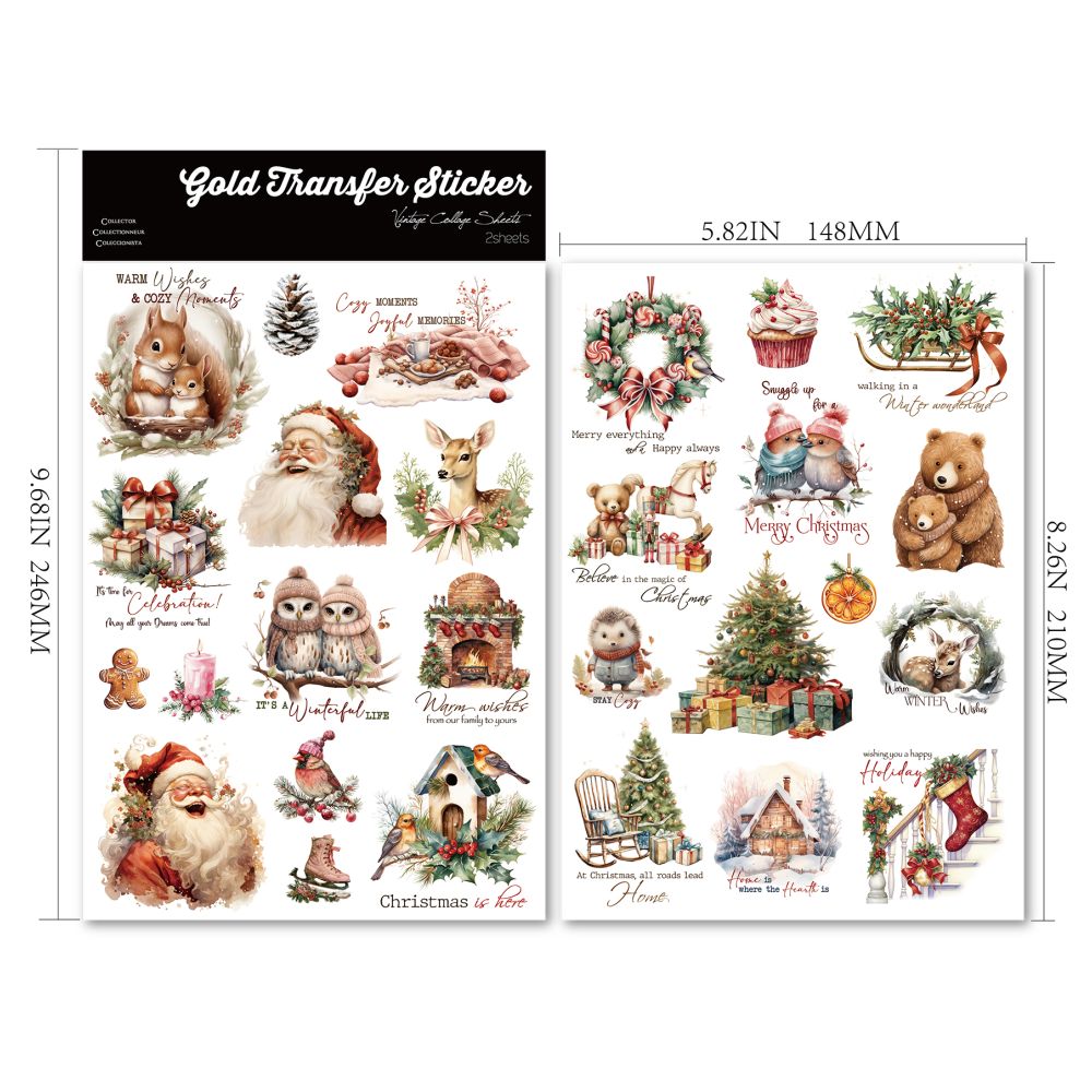 Christmas Series Transfer Paper Stickers 2 Pcs image 0