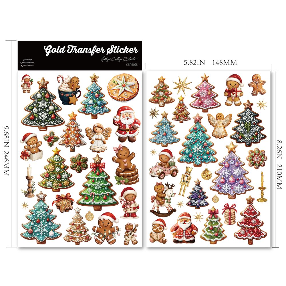 Christmas cute sweet candy transfer paper stickers 2 Pcs image 1